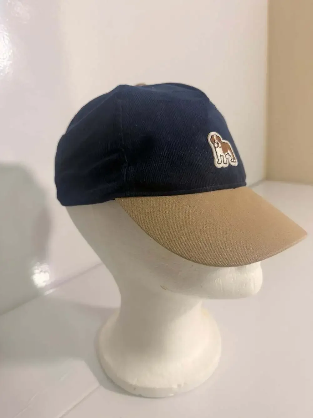 Janie and Jack Navy Blue Corduroy Dog Patch Baseball Hat